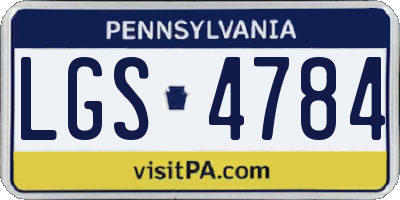 PA license plate LGS4784