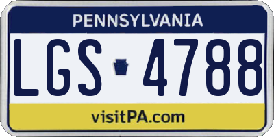 PA license plate LGS4788
