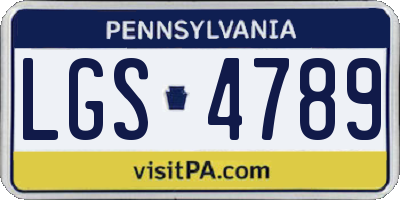 PA license plate LGS4789