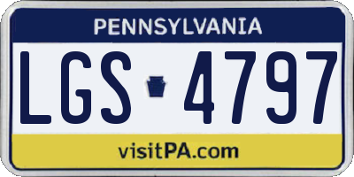PA license plate LGS4797