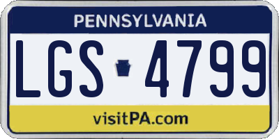 PA license plate LGS4799
