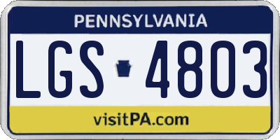 PA license plate LGS4803