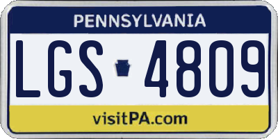 PA license plate LGS4809