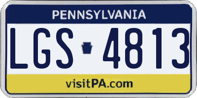 PA license plate LGS4813
