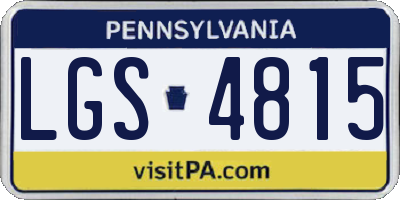 PA license plate LGS4815