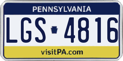 PA license plate LGS4816