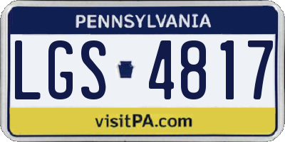 PA license plate LGS4817