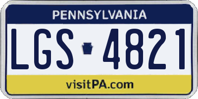 PA license plate LGS4821