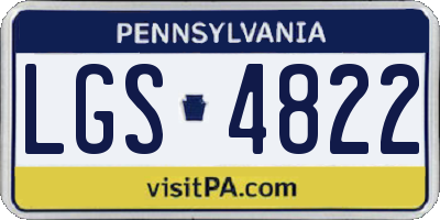 PA license plate LGS4822