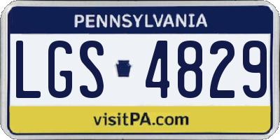 PA license plate LGS4829