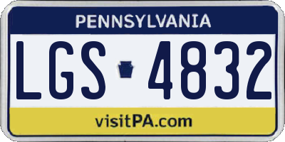 PA license plate LGS4832
