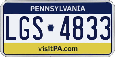 PA license plate LGS4833