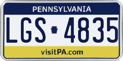 PA license plate LGS4835