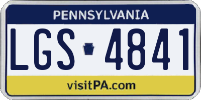 PA license plate LGS4841