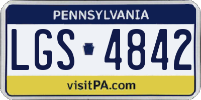 PA license plate LGS4842