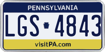 PA license plate LGS4843