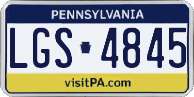 PA license plate LGS4845