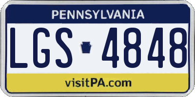 PA license plate LGS4848