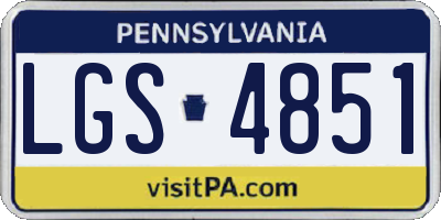 PA license plate LGS4851
