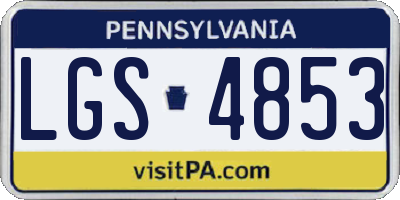PA license plate LGS4853