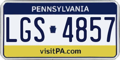 PA license plate LGS4857