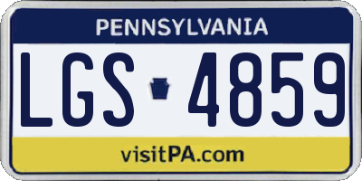 PA license plate LGS4859