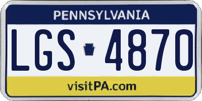 PA license plate LGS4870