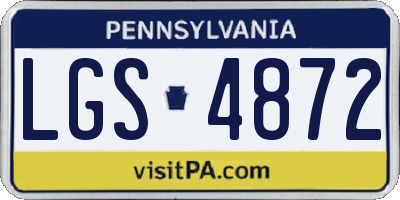 PA license plate LGS4872