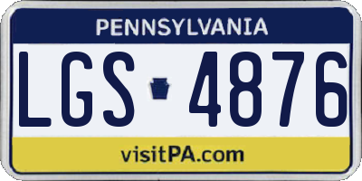 PA license plate LGS4876