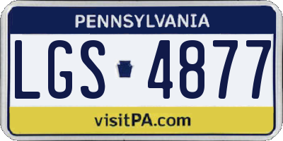 PA license plate LGS4877