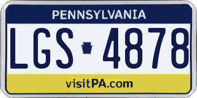 PA license plate LGS4878