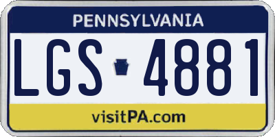 PA license plate LGS4881