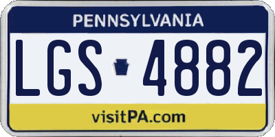 PA license plate LGS4882