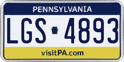 PA license plate LGS4893