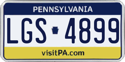 PA license plate LGS4899