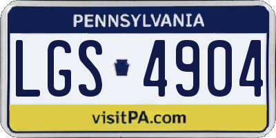 PA license plate LGS4904