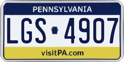 PA license plate LGS4907