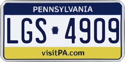PA license plate LGS4909