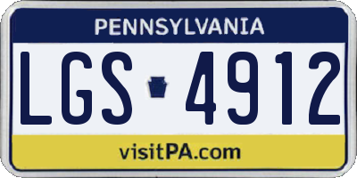 PA license plate LGS4912