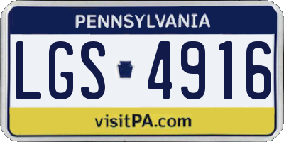 PA license plate LGS4916