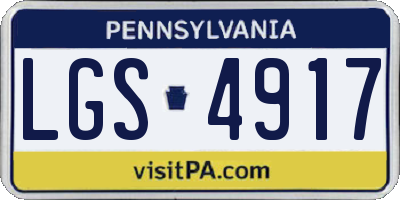 PA license plate LGS4917
