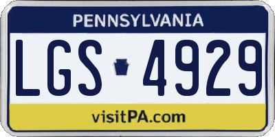 PA license plate LGS4929