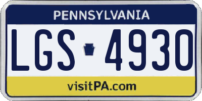 PA license plate LGS4930
