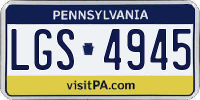 PA license plate LGS4945