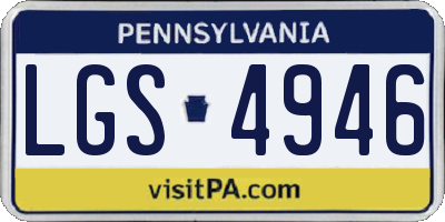 PA license plate LGS4946
