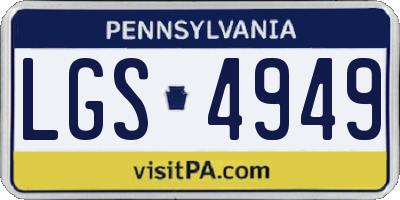 PA license plate LGS4949