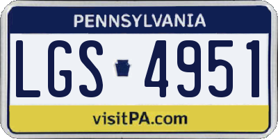 PA license plate LGS4951