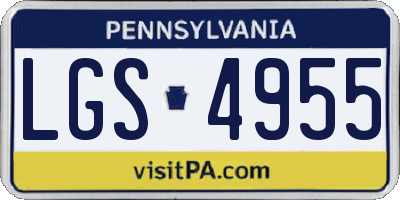 PA license plate LGS4955