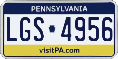 PA license plate LGS4956