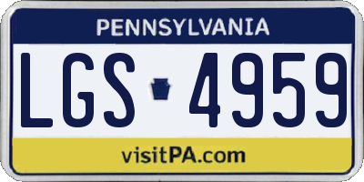 PA license plate LGS4959